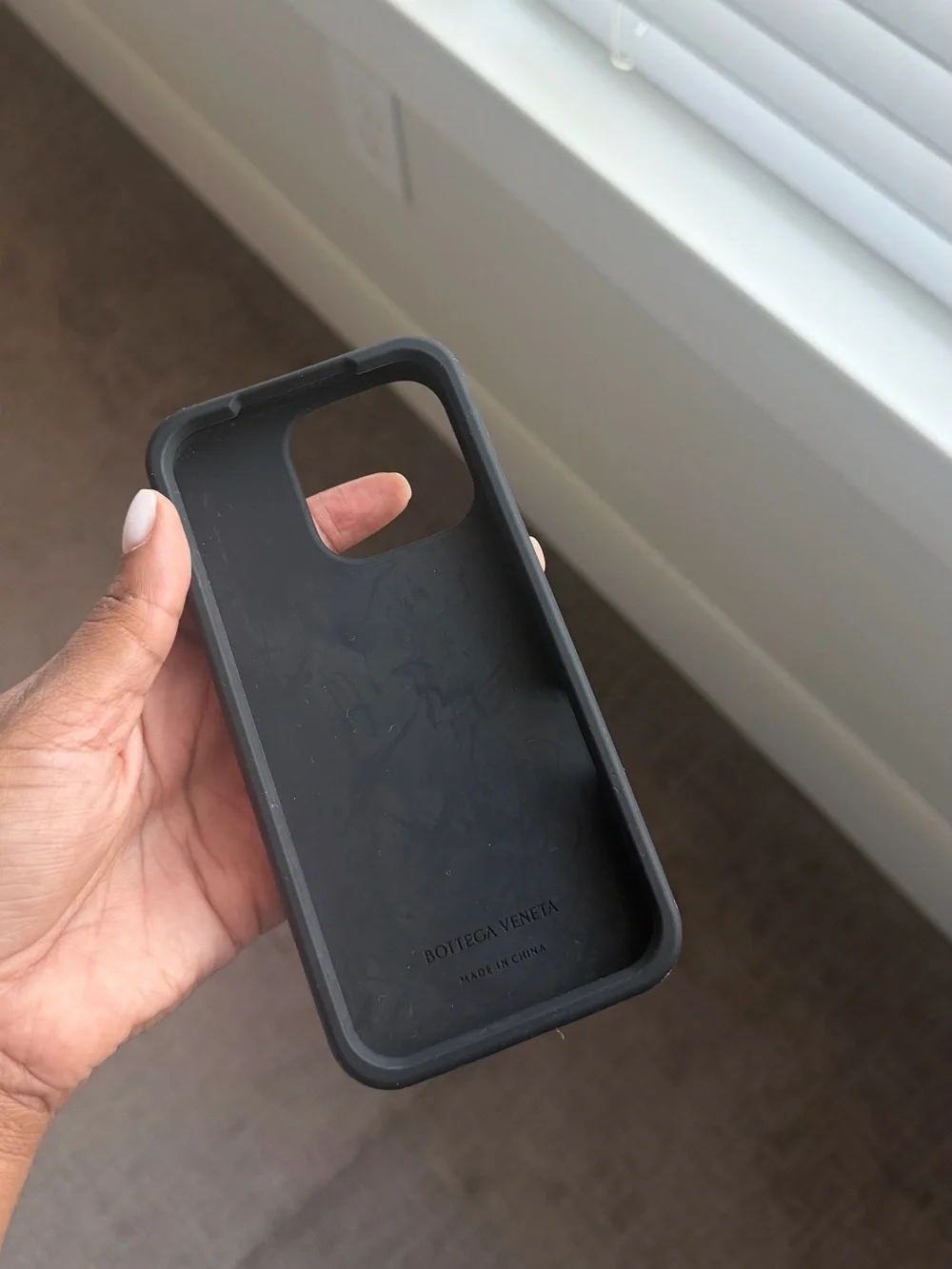 Bottega Veneta Black iPhone 16 Pro Case | Silicone Phone Case
